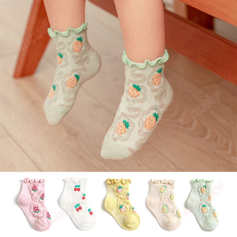 Aikoky Kaos kaki bayi anti slip/Kaus kaki bayi perempuan/Baby Socks Dengan Model Buah