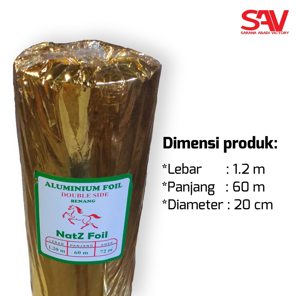 Aluminium foil atap roll double benang / dua sisi ( double side )