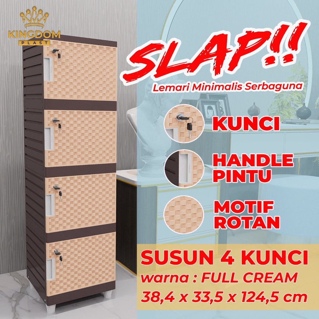 FULL KUNCI SLAP LEMARI PAKAIAN MINIMALIS KINGDOM SLAP PUTIH LEMARI SWING LEMARI PLASTIK LEMARI BAJU LEMARI ROTAN LEMARI MURAH SLAP FULL CREAM KUNCI