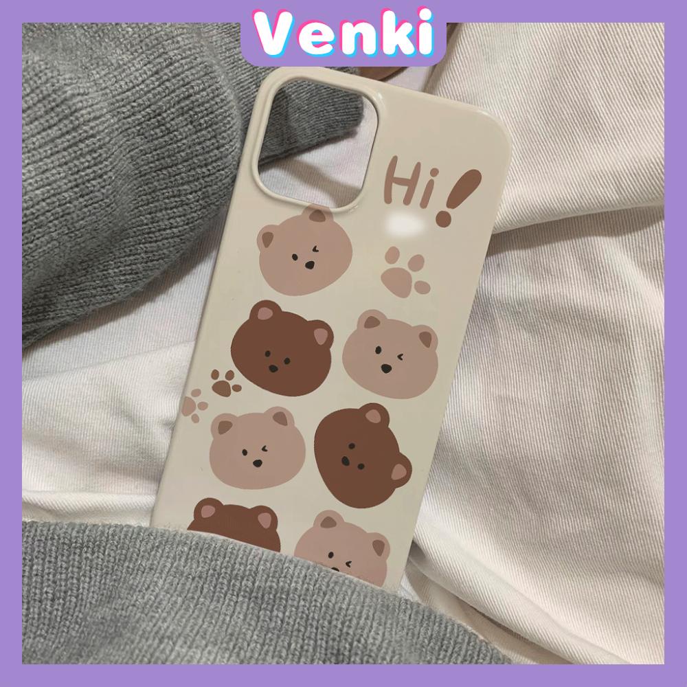 Case iPhone 14 Pro Max TPU Soft Case Cartoon Cute Bear Glossy Khaki Candy Case Camera Protection Shockproof For iPhone 14 13 12 11 Plus Pro Max 7 Plus X XR