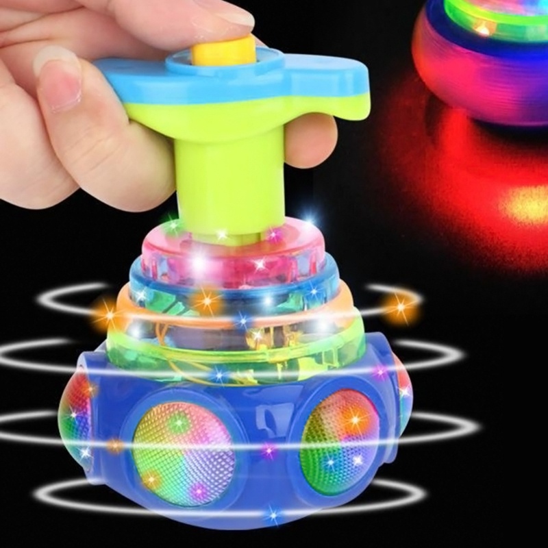 Mary Spinning Top Colorful Flash Led Light Spinning Top Lase Music Gyroscope Kid Luminous Music Gyro Anak Hadiah Natal