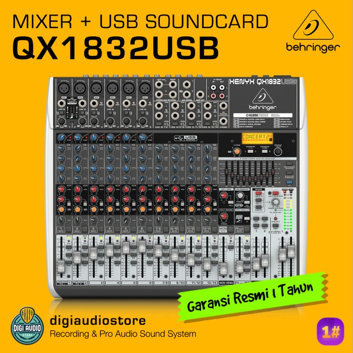 Audio Mixer Behringer Qx1832 Usb Mixer With Soundcard Audio Interface #Original