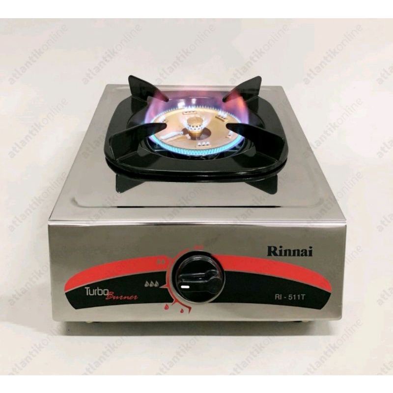 Kompor gas Rinnai 511T turbo Api lilin Stainless stell Garansi 1tahun