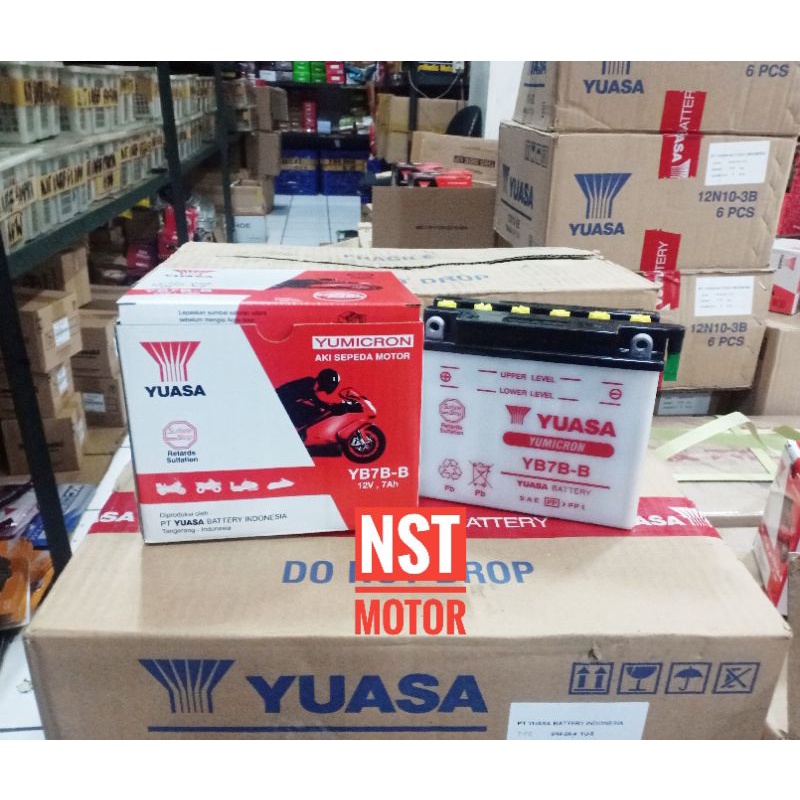 Aki Accu Yuasa YB7B B Aki Basah Tiger Scorpio Tosa Nouvo Original Asli Yuasa