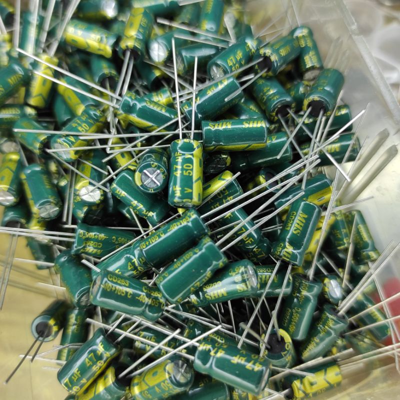 Elco 47UF Generic 50V ROHS capacitor kapasitor elko 47u 47 uf u 50 volt bisa untuk 10v 16v 25v 35v capasitor alternatif elna nichicon rubycon japan panasonic philips