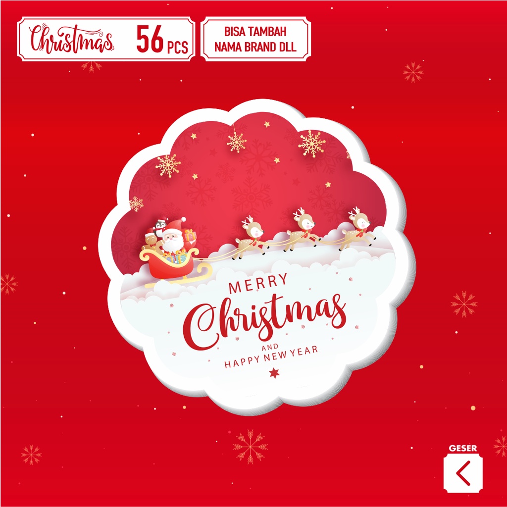 

stiker toples kue kering tema Natal / christmas (isi 56 stiker) design keren lucu2 1