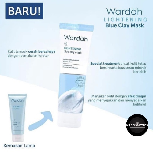 Wardah Lightening Blue Clay Mask Masker Wajah 50 gr
