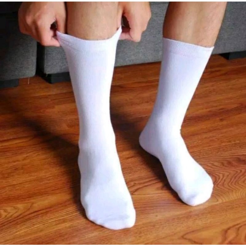 kaos kaki sekolah putih polos SD SMP SMA panjang sebetis / bahan cotton spandex lembut dan sangat nyaman dipakai
