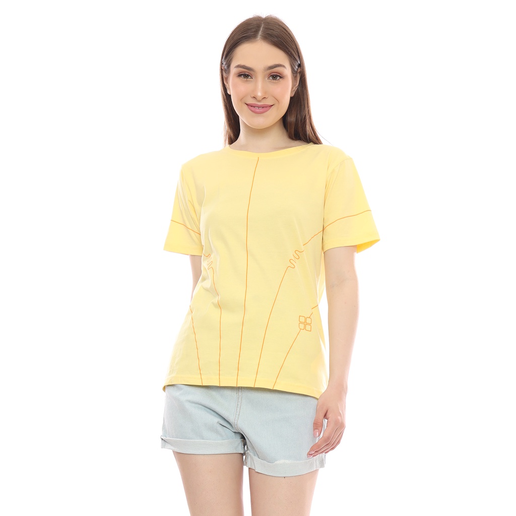 Insight Kaos Lengan Pendek Wanita Kuning A Inline Short Tee Planet Surf