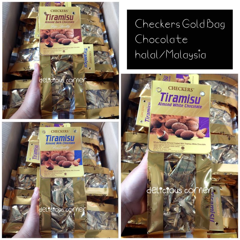 

Checkers tiramisu almond 150g coklat chocolate Gold Bag