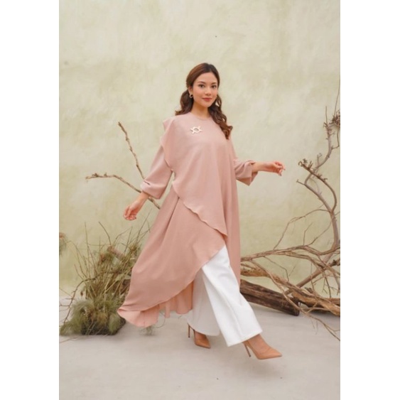 Luna Midi Tunik Dress Wearing Klamby