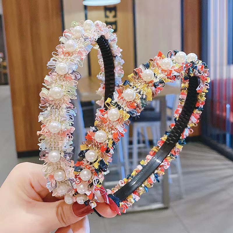 Bando Bunga Mutiara Anak Perempuan Colorful Fashion Wanita Korea