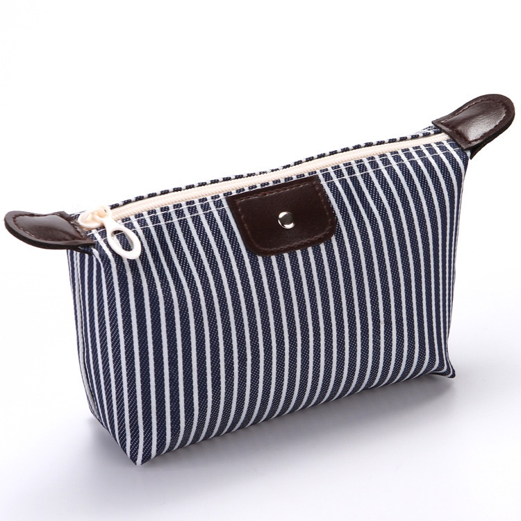 BV.ID TS981 Pouch Kosmetik Motif Garis Travel Pouch Tas Penyimpanan Makeup Anti Air