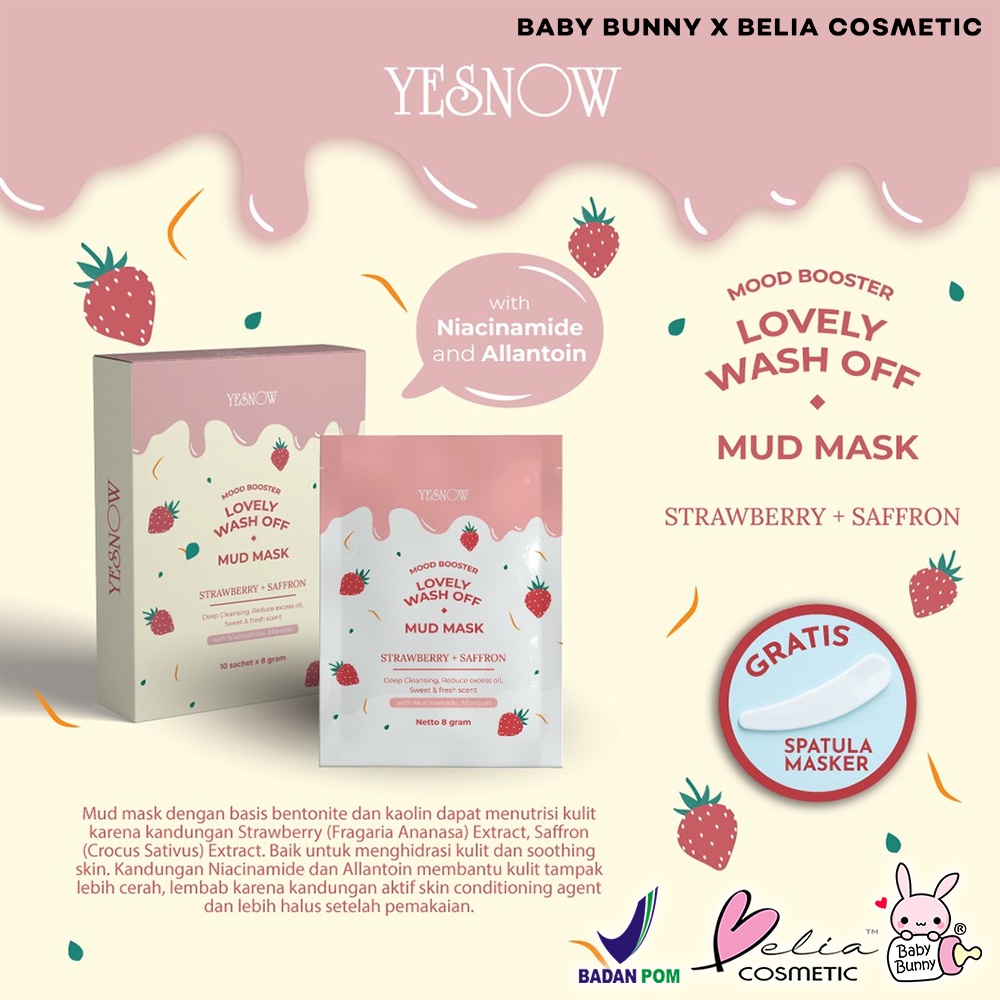 ❤ BELIA ❤ YESNOW Relaxing Wash-Off Mud Mask (Sachet Ecer) | Mud Mask | Masker Wajah | BPOM