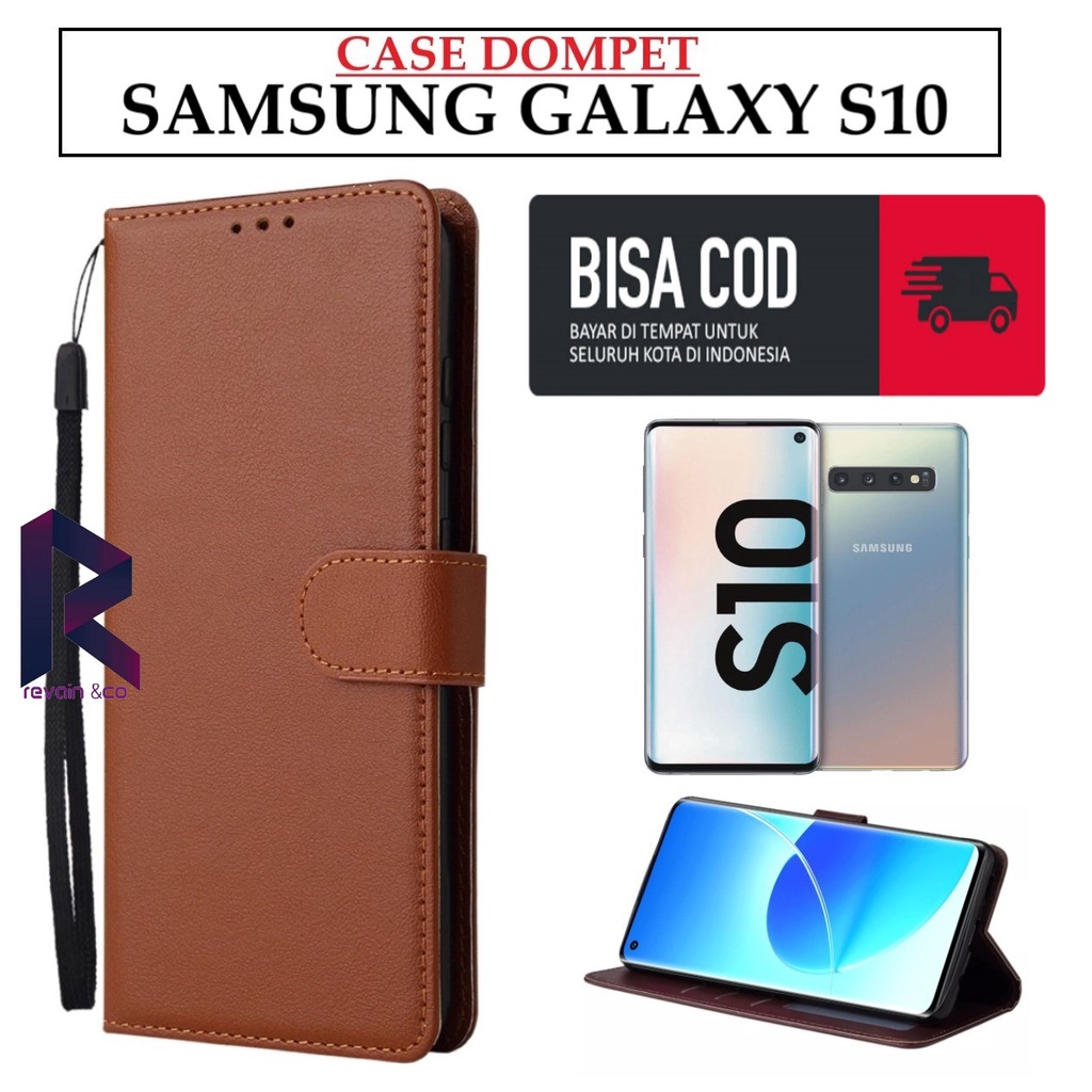 CASE SAMSUNG GALAXY S10 FLIP WALLET LEATHER KULIT PREMIUM SARUNG BUKA TUTUP KESING HP FLIP CASE SAMSUNG GALAXY S10