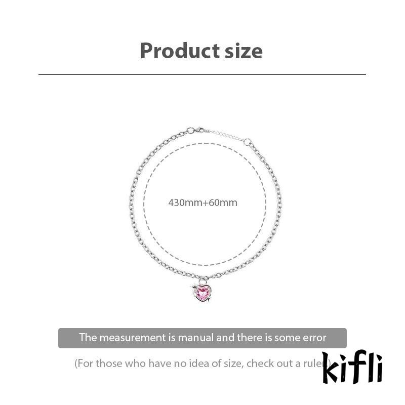 Set Anting Tusuk + Kalung Rantai Liontin Hati Warna Pink Untuk Wanita