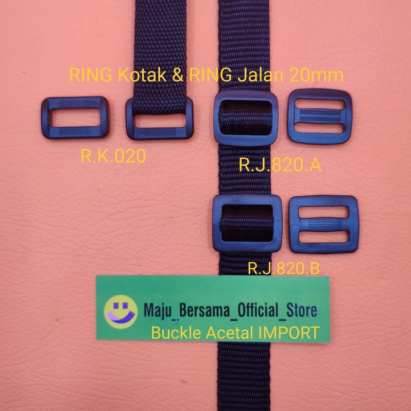 Buckle Acetal Import - Ring Jalan &amp; Ring Kotak 20mm - SK1