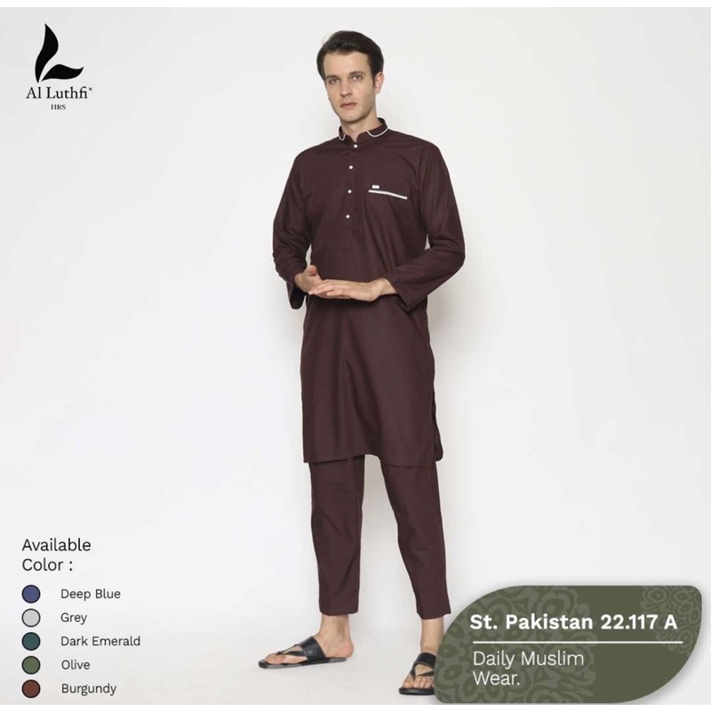 Baju Koko Setelan Pakistan | Setelan Kurta Dewasa Al-Luthfi Lengan Panjang