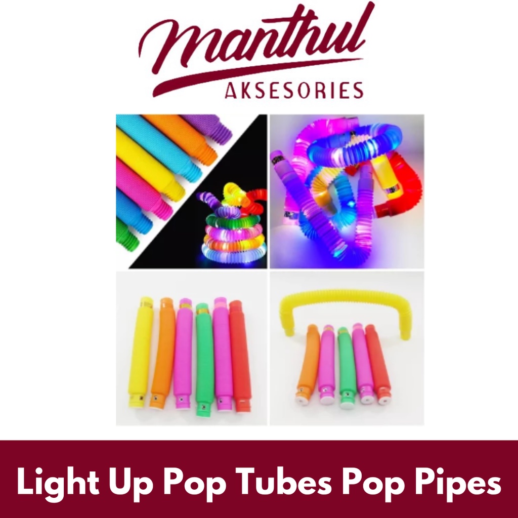 Light Up Pop Tubes Pop Pipes - Mainan Lampu Stick Pipa Selang