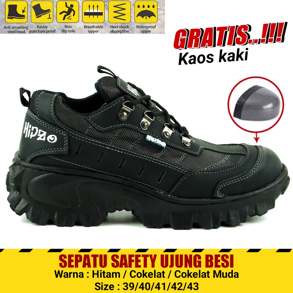 Jual Sepatu Safety Pria Ujung Besi Kerja Proyek Lapangan Outdoor Riding