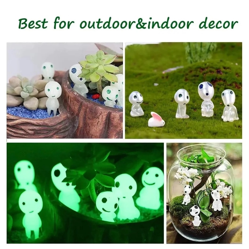 10 Pcs Miniatur Pot Bunga Bahan Resin Fluorescent Untuk Dekorasi Kamar Tidur