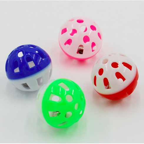 3 Pcs Bola Mainan Kucing Bell Gelinding Warna Warni