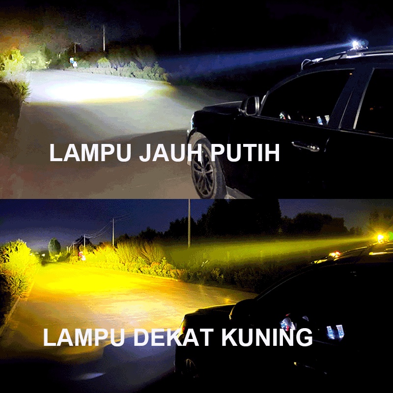 Motorcycle lights lampu tembak laser 2 warna High low putih kuning waterproof / lampu led motor/ lampu dekat kuning/ lampu jauh putih  /Lampu kabut 12-80V 3000k 6000k