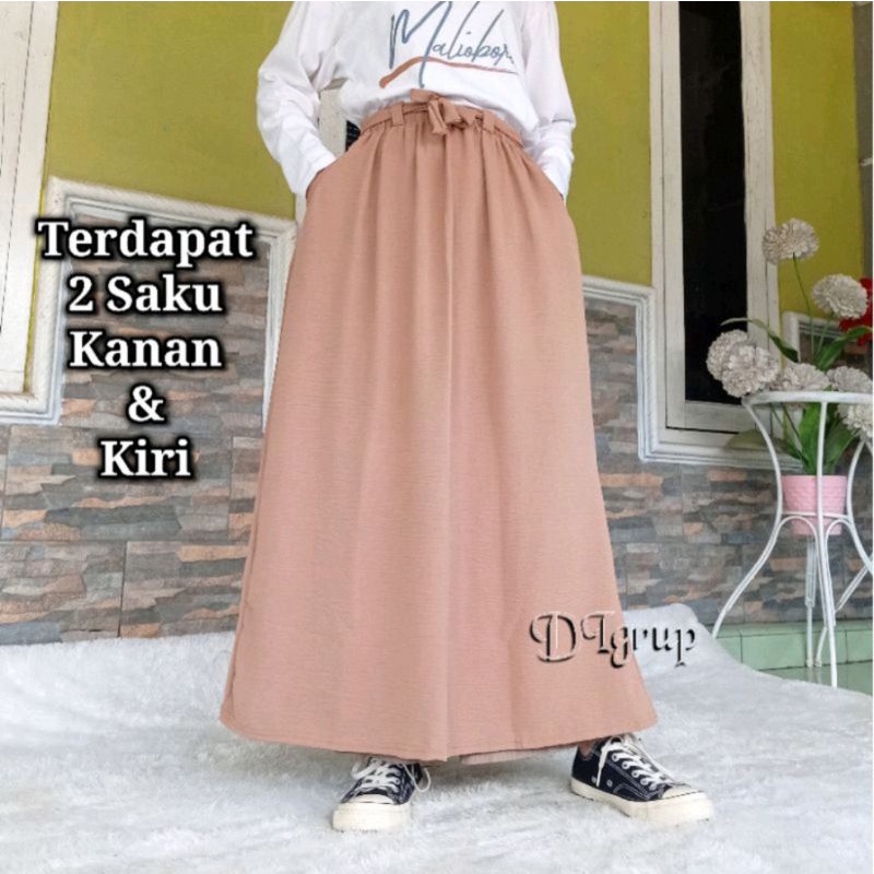 ROK A LINE CRINKLE AIRFLOW IMPORT PREMIUM ALL SIZE FIT SIZE XL BB SAMPAI 70KG / ROK PANJANG LEBAR BAHAN AIRFLOW PREMIUM / ROK CRINKLE HIGH WAIST / SKIRT CRINKLE AIRFLOW IMPORT PREMIUM / ANROK CRINKLE TERBARU / ROK  WANITA TERBARU 2023 / SHOLIHATSTORE