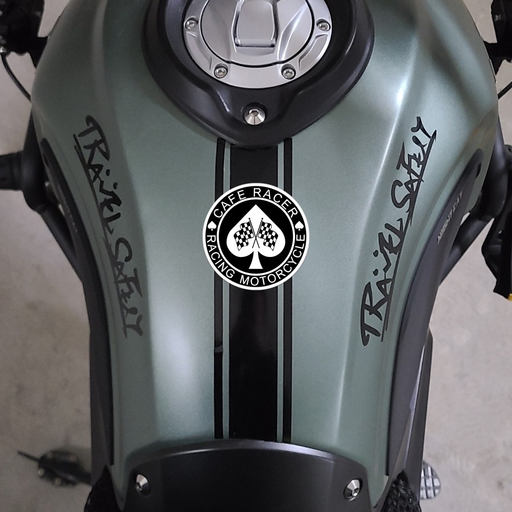 Café Racer Retro Knight Skull Sepeda Motor Stiker Reflektif Knight Spirit Motocross Helmet Stiker Dekoratif Tahan Air untuk Harley CVO DYNA Glide Touring Softail