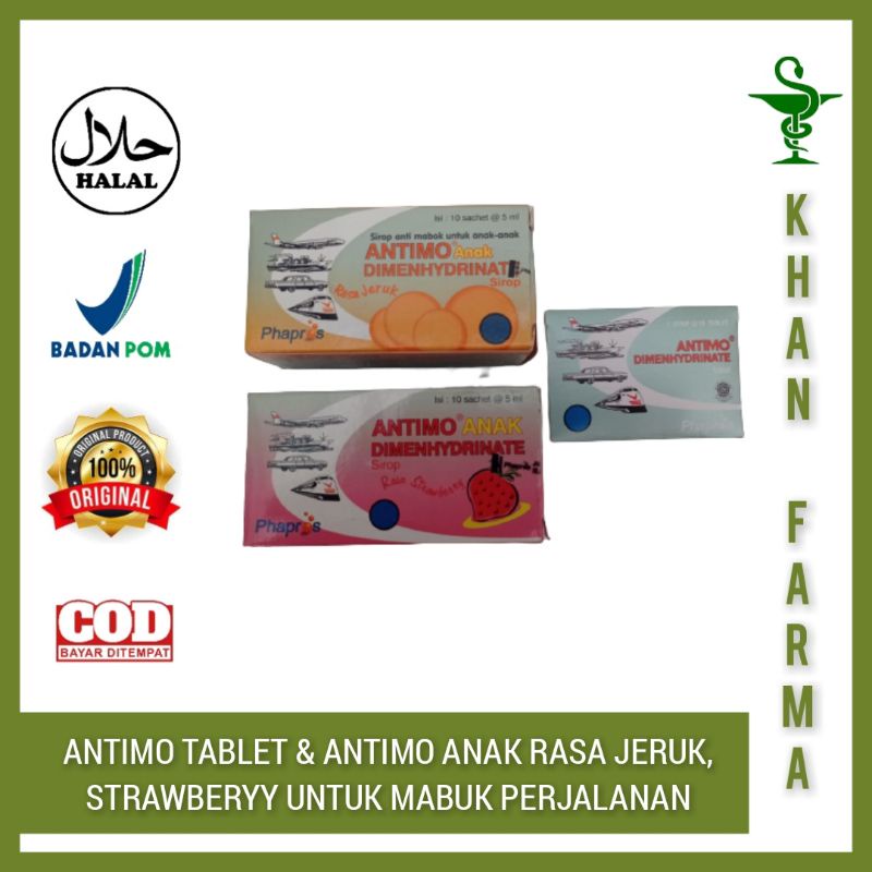 ANTIMO TABLET & ANTIMO ANAK RASA STRAWBERRY DAN JERUK