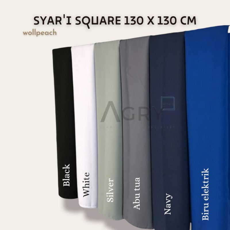 JILBAB SEGI EMPAT 130x130 SYARI JUMBO KERUDUNG WOLFIS | TERMURAH | TEBAL TIDAK NERAWANG