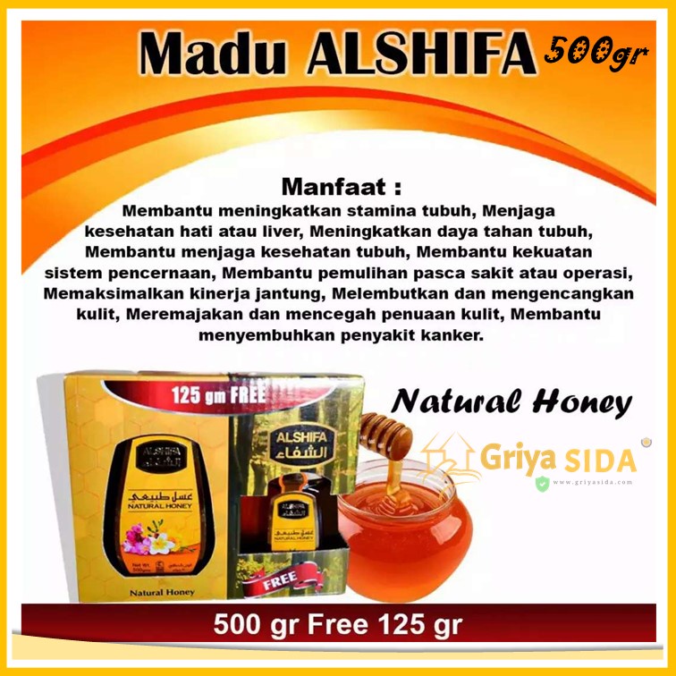 MADU ALSHIFA 500 gr free 125gr madu arab alshifa saudi original harga grosir