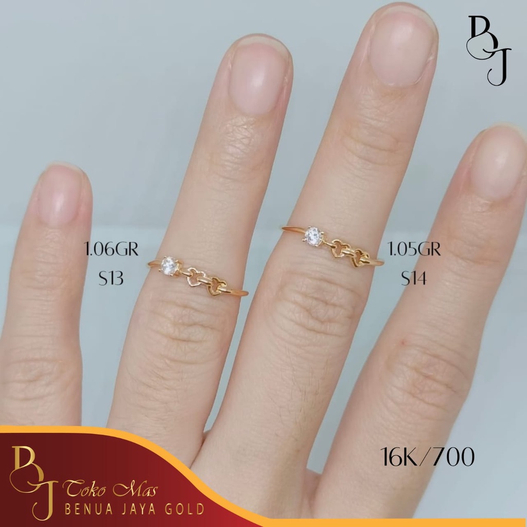 Cincin Fashion Love Solitaire Emas 16K/700