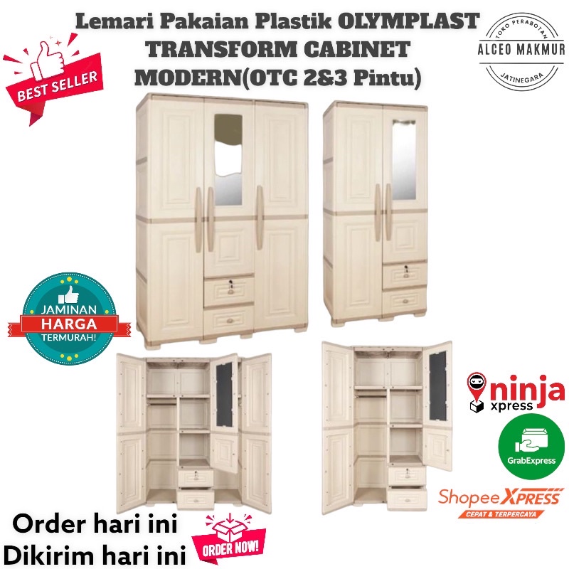 OLYMPLAST - LEMARI PAKAIAN PLASTIK 2-3 PINTU / OTC 2-3 PINTU MODERN
