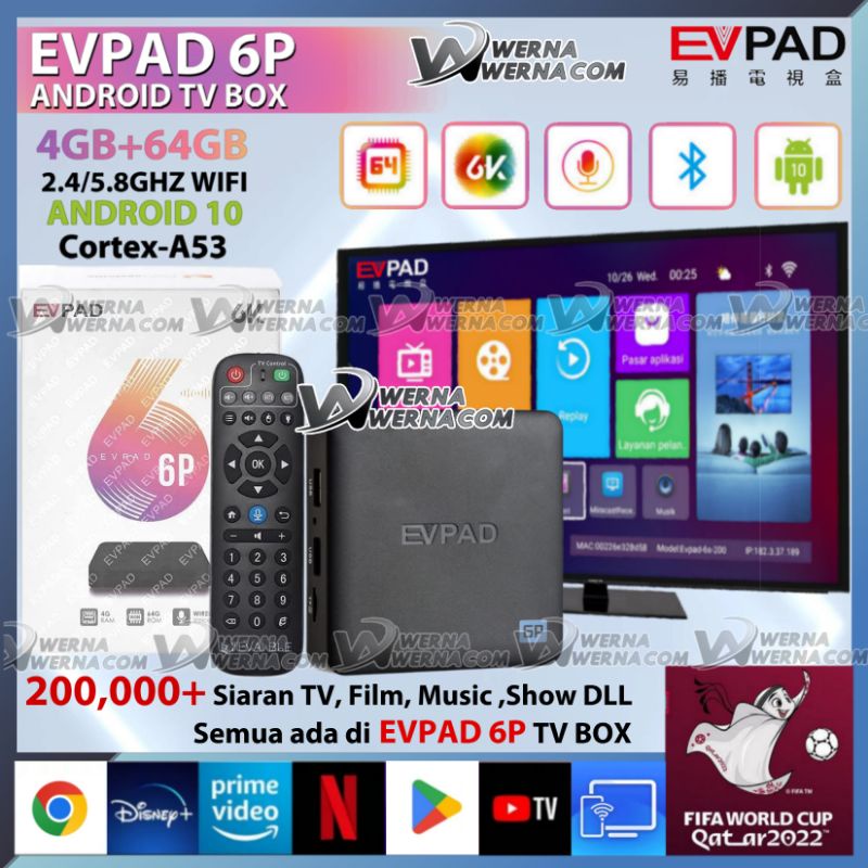 EVPAD 6P new TV BOX Android TV 10 4+64GB Support 6K & Voice command