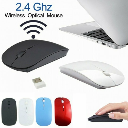 Mouse wireless Bluetooth BT Slim Tipis Optical Tipis Laptop Komputer
