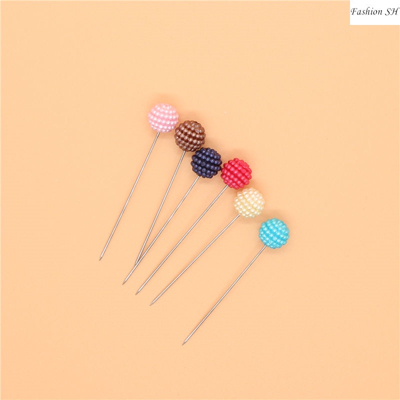 30pcsset Bros pin Bentuk Bola Aksen Berlian Imitasi Untuk Hijab Wanita Muslim M30125