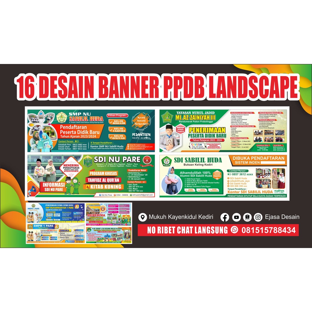 Jual 16 TEMPLATE DESAIN BANNER PPDB 2023/2024 MODEL LANDSCAPE | Shopee ...