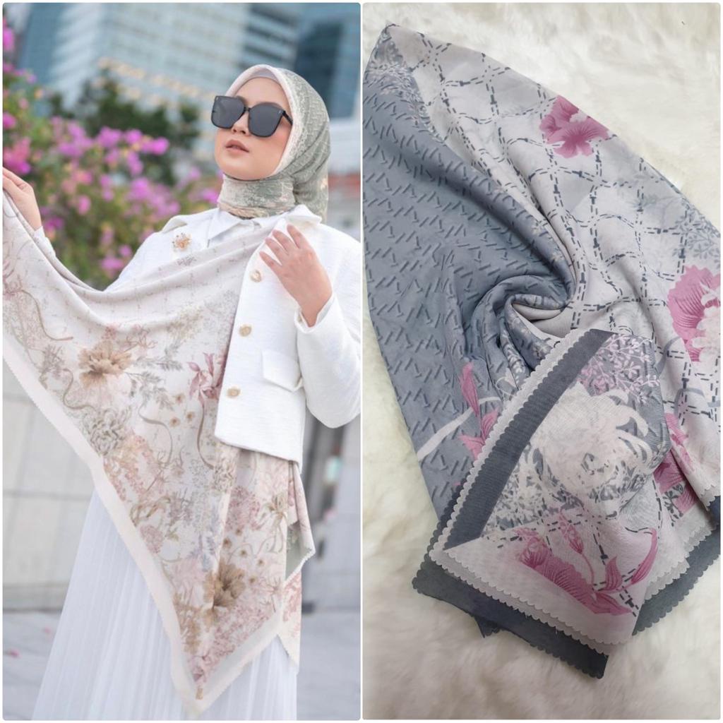 Jilbab segi empat Motif Abstrak Bunga Scraft abstrak Bunga By Keyla Scraf