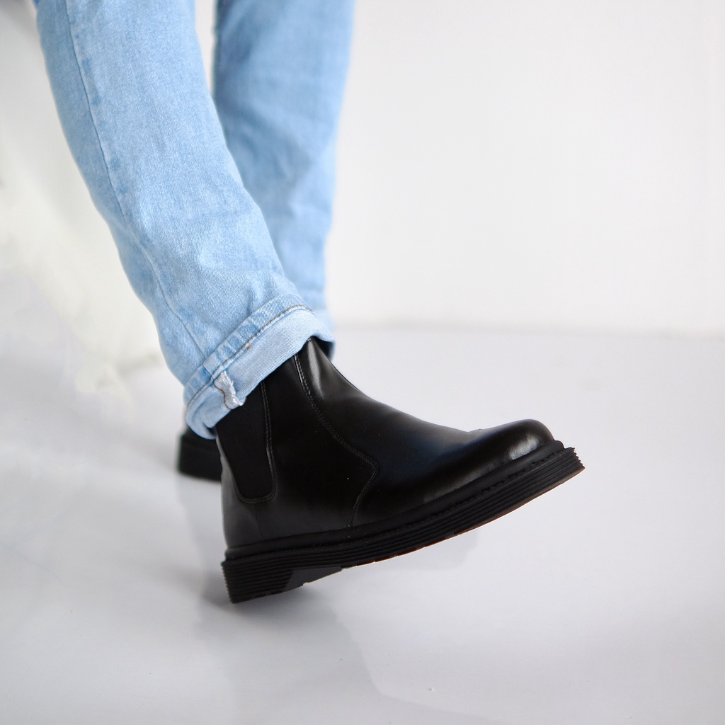 Sepatu Chelsea Boots Pria - Raptor Black