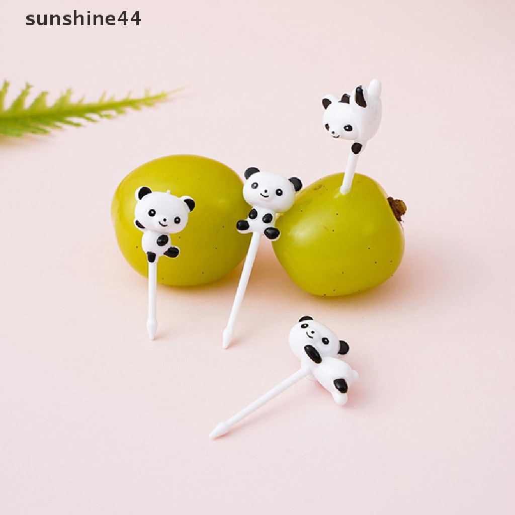 Sunshine 8pcs Garpu Buah Mini Desain Kartun Binatang Peternakan Untuk Anak Selection