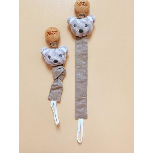 Bébé Cotton Fabric Pacifier Clip