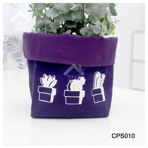 COVER POT / STORAGE MULTIFUNGSI POLOS SABLON CACTUS CPS010