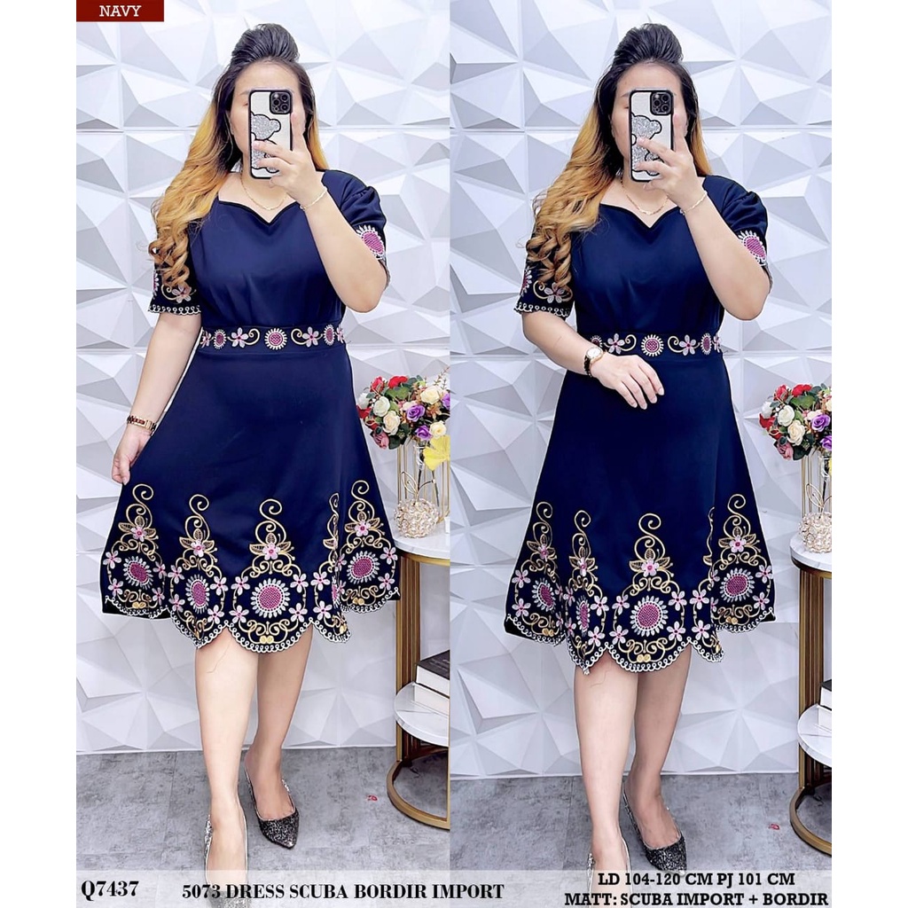 5073 DRESS SCUBA BORDIR IMPORT PREMIUM QUALITY