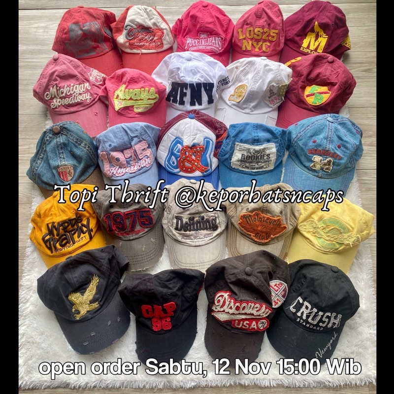 Grosir (SSC) TOPI THRIFT, BORDIR, Y2K, MURAH Premium Termurah