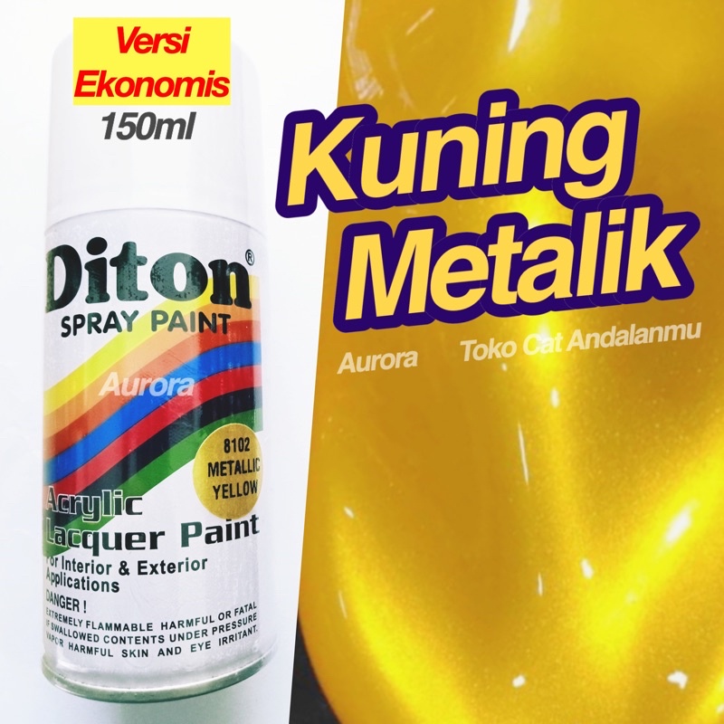 Diton 8102 Metallic Yellow 150ml Kuning Metalik Pilok Tahan Bensin motor mobil sepeda 150cc 150ml cc