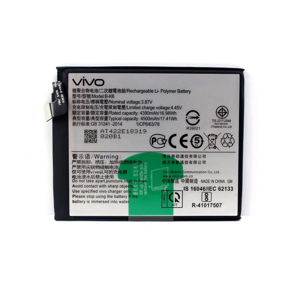 Battery Batre VIVO V19 B-K6 Batre 4500 mah  Original Battre B K6 VIVO Baterai Batre