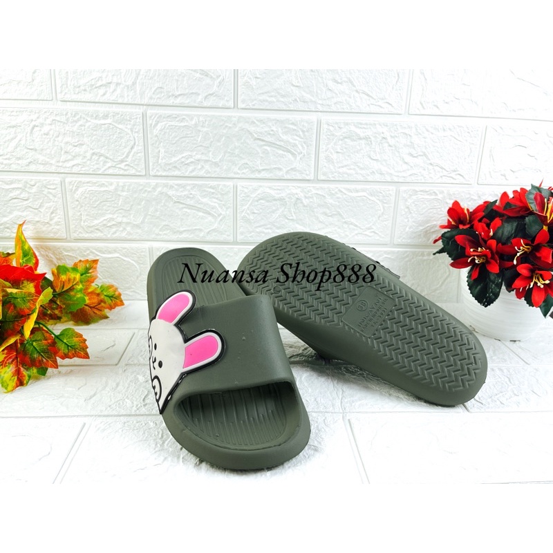 SANDAL SLOP/SLIDE WANITA DEWASA MOTIF KELINCI BAHAN KARET UK 36-40 YK-5031