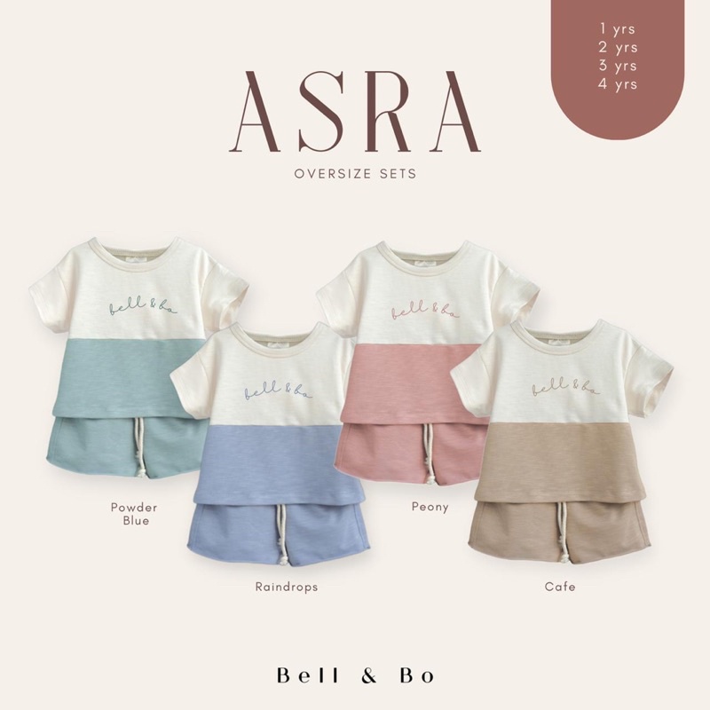 ASRA OVERSIZE SET BELL &amp; BO / SETELAN ANAK UNISEX BOY &amp; GIRL