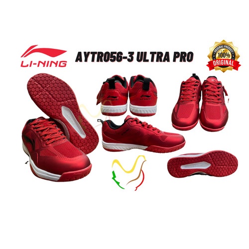 SEPATU BADMINTON BULUTANGKIS LINING ULTRA PRO ORIGINAL - RED/BLACK, 44
